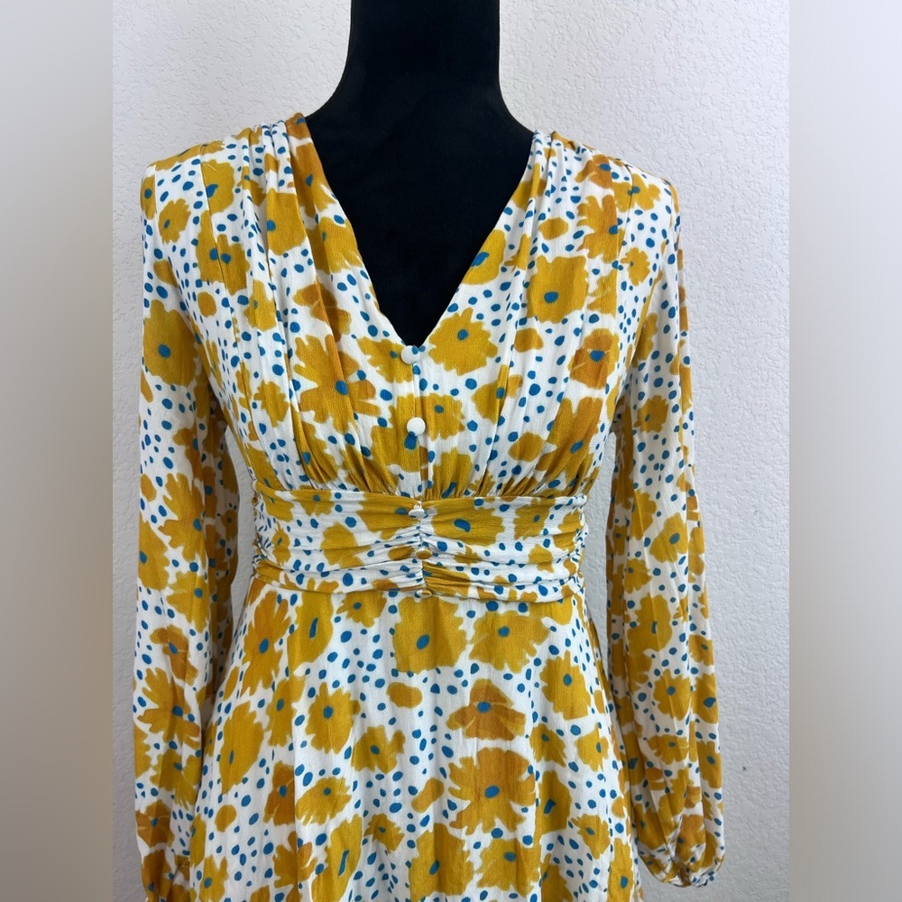 Vera For Anthropologie Buttercup Long Sleeve Elasticized Cuff Mini Dress Size S - Picture 3 of 11